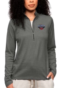 Antigua New Orleans Pelicans Womens Charcoal Epic 1/4 Zip Pullover