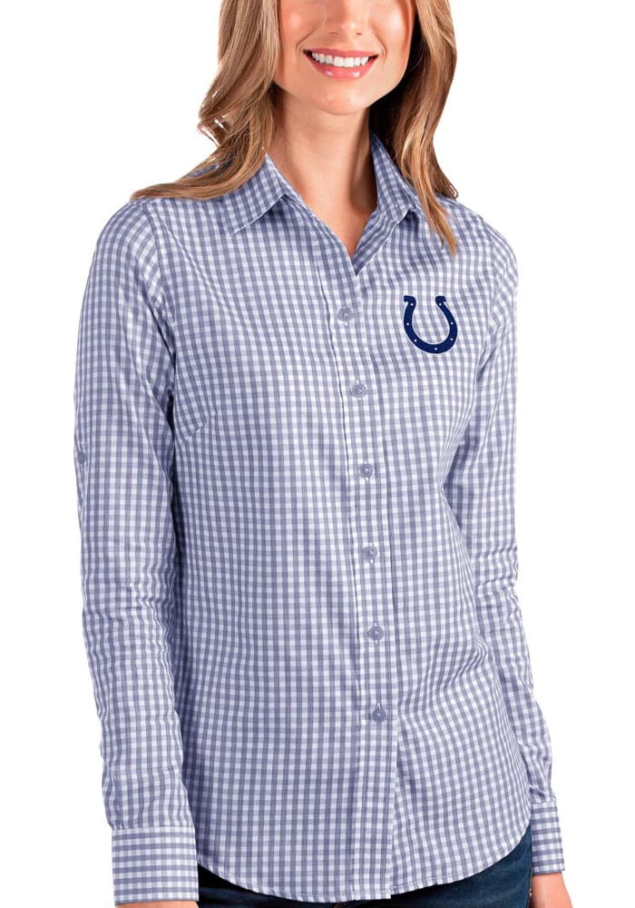 Antigua Indianapolis Colts Womens Structure Long Sleeve Blue Dress Shirt