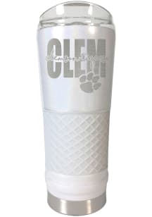 Clemson Tigers 24 oz Opal Stainless Steel Tumbler - White
