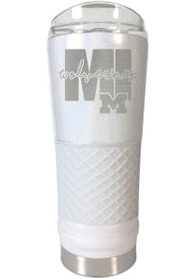 Michigan Wolverines 24 oz Opal Stainless Steel Tumbler - White