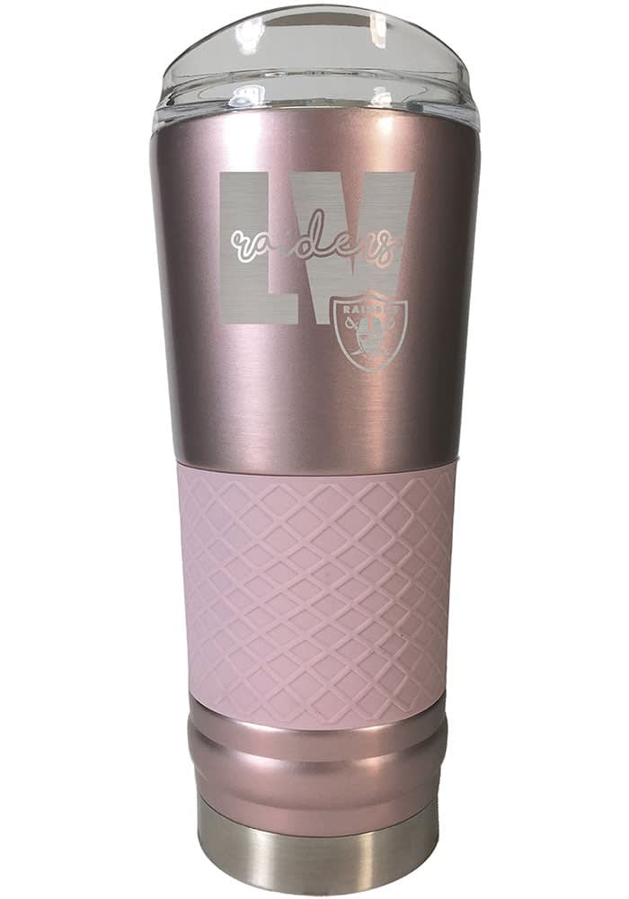 LA/Las Vegas Raiders tumbler Pink/black Raiders Tumbler with lid Topper 8  1/2