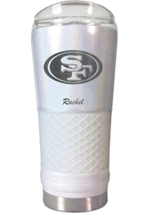 San Francisco 49ers Personalized 24 oz Opal Stainless Steel Tumbler - White