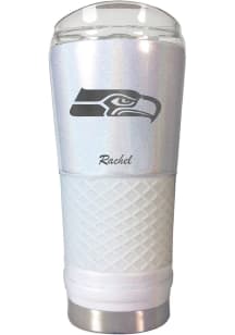 Seattle Seahawks Personalized 24 oz Opal Stainless Steel Tumbler - White