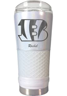 Cincinnati Bengals Personalized 24 oz Opal Stainless Steel Tumbler - White
