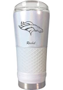 Denver Broncos Personalized 24 oz Opal Stainless Steel Tumbler - White