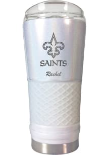 New Orleans Saints Personalized 24 oz Opal Stainless Steel Tumbler - White