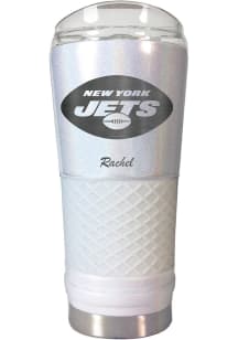 New York Jets Personalized 24 oz Opal Stainless Steel Tumbler - White