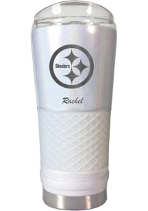 Pittsburgh Steelers Personalized 24 oz Opal Stainless Steel Tumbler - White