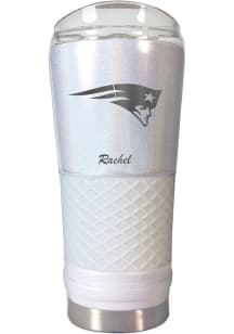 New England Patriots Personalized 24 oz Opal Stainless Steel Tumbler - White