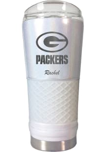 Green Bay Packers Personalized 24 oz Opal Stainless Steel Tumbler - White