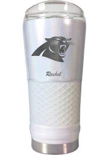 Carolina Panthers Personalized 24 oz Opal Stainless Steel Tumbler - White