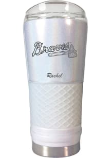 Atlanta Braves Personalized 24 oz Opal Stainless Steel Tumbler - White