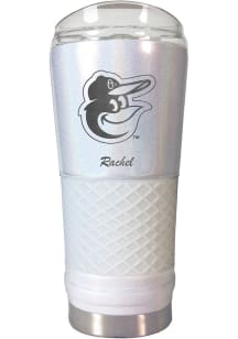 Baltimore Orioles Personalized 24 oz Opal Stainless Steel Tumbler - White