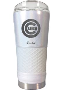 Chicago Cubs Personalized 24 oz Opal Stainless Steel Tumbler - White