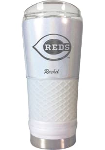 Cincinnati Reds Personalized 24 oz Opal Stainless Steel Tumbler - White