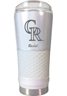 Colorado Rockies Personalized 24 oz Opal Stainless Steel Tumbler - White