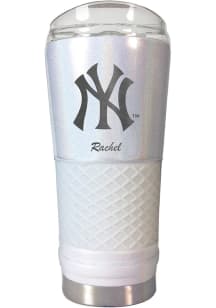 New York Yankees Personalized 24 oz Opal Stainless Steel Tumbler - White