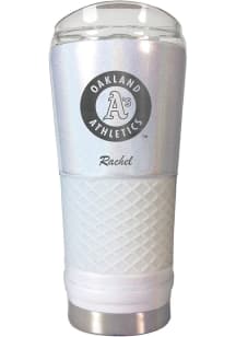 Oakland Athletics Personalized 24 oz Opal Stainless Steel Tumbler - White