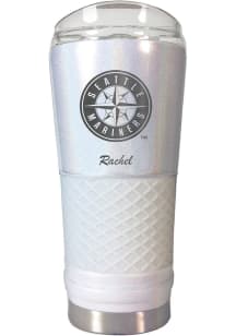 Seattle Mariners Personalized 24 oz Opal Stainless Steel Tumbler - White