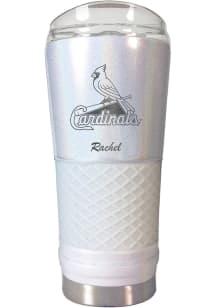 St Louis Cardinals Personalized 24 oz Opal Stainless Steel Tumbler - White