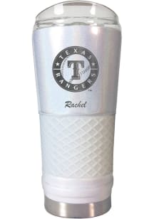 Texas Rangers Personalized 24 oz Opal Stainless Steel Tumbler - White