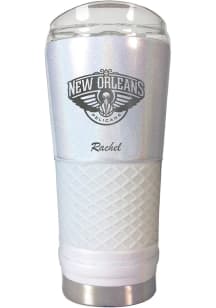 New Orleans Pelicans Personalized 24 oz Opal Stainless Steel Tumbler - White