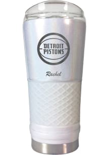 Detroit Pistons Personalized 24 oz Opal Stainless Steel Tumbler - White