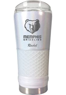 Memphis Grizzlies Personalized 24 oz Opal Stainless Steel Tumbler - White