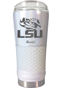 LSU Tigers Personalized 24 oz Opal Stainless Steel Tumbler - White