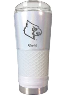 Louisville Cardinals Personalized 24 oz Opal Stainless Steel Tumbler - White