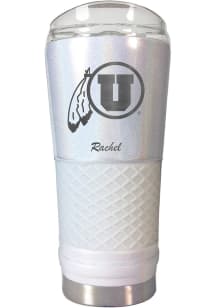 Utah Utes Personalized 24 oz Opal Stainless Steel Tumbler - White