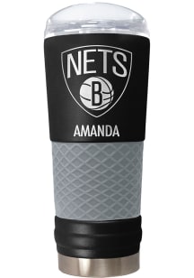 Brooklyn Nets Personalized 24 oz Team Color Stainless Steel Tumbler - Black