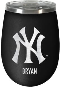 New York Yankees Personalized Stealth Wine Stainless Steel Tumbler - Black