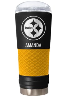 Pittsburgh Steelers Personalized 24 oz Team Color Stainless Steel Tumbler - Black