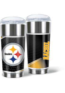 Pittsburgh Steelers Personalized 24 oz Eagle Stainless Steel Tumbler - Black