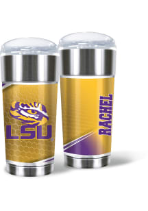 LSU Tigers Personalized 24 oz Eagle Stainless Steel Tumbler - Purple
