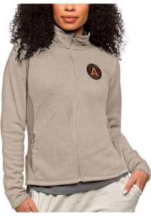 Antigua Atlanta United FC Womens Oatmeal Course Long Sleeve Full Zip Jacket