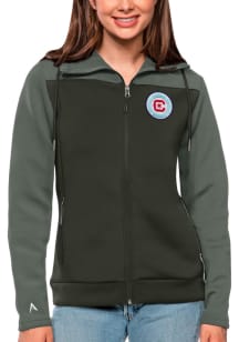 Antigua Chicago Fire Womens Grey Protect Long Sleeve Full Zip Jacket