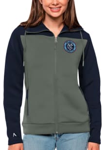 Antigua New York City FC Womens Navy Blue Protect Long Sleeve Full Zip Jacket