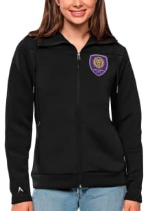 Antigua Orlando City SC Womens Black Protect Long Sleeve Full Zip Jacket