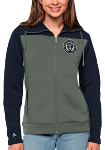Antigua Philadelphia Union Womens Navy Blue Protect Long Sleeve Full Zip Jacket