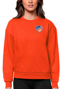 Antigua FC Cincinnati Womens Orange Victory Crew Sweatshirt