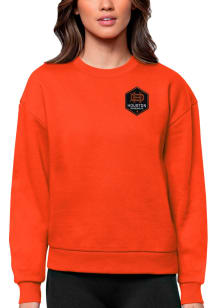 Antigua Houston Dynamo Womens Orange Victory Crew Sweatshirt