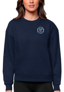 Antigua New York City FC Womens Navy Blue Victory Crew Sweatshirt
