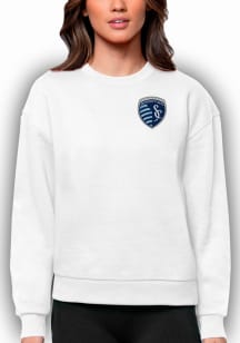 Antigua Sporting Kansas City Womens White Victory Crew Sweatshirt