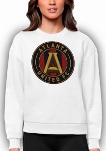 Antigua Atlanta United FC Womens White Full Front Victory Crew Sweatshirt