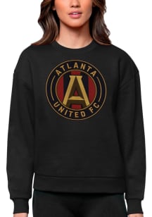 Antigua Atlanta United FC Womens Black Full Front Victory Crew Sweatshirt