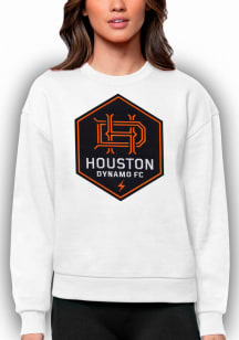 Antigua Houston Dynamo Womens White Victory Crew Sweatshirt