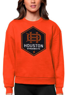 Antigua Houston Dynamo Womens Orange Victory Crew Sweatshirt