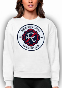 Antigua New England Revolution Womens White Full Front Victory Crew Sweatshirt